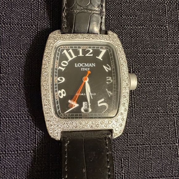 Locman Accessories - LOCMAN Ref. 488 Diamond Accented Alligator Leather Strap Quartz Ladies Watch